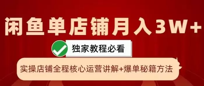 闲鱼单店铺月入3W+实操展示,爆单核心秘籍,一学就会