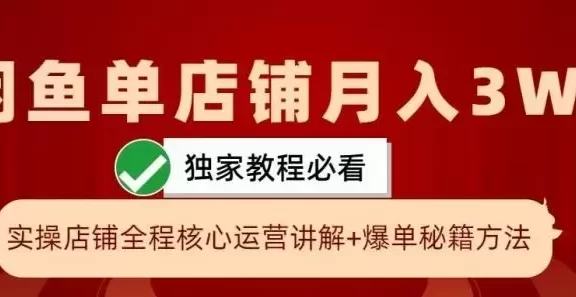 闲鱼单店铺月入3W+实操展示,爆单核心秘籍,一学就会