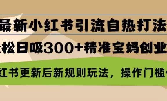 （13145期）最新小红书引流自热打法，轻松日吸300+精准宝妈创业粉，小红书更新后新…
