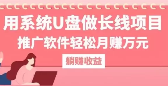 用系统U盘做长线项目,推广软件轻松月赚万元