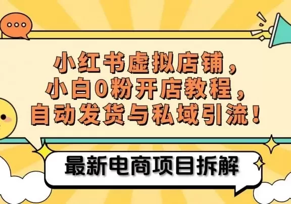 小红书电商,小白虚拟类目店铺教程,被动收益+私域引流