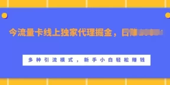 流量卡线上独家代理掘金,日入1k+ ,多种引流模式,新手小白轻松上手