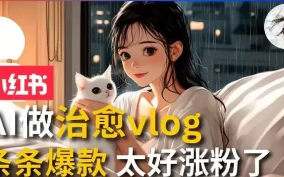 (13172期)AI治愈系vlog动画视频,小红书1个月轻松涨粉破万,商单报价1500+日入2000+