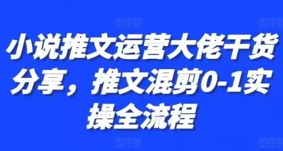 小说推文运营大佬干货分享,推文混剪0-1实操全流程