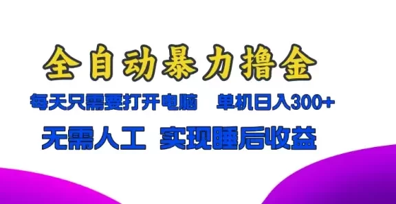 (13186期)全自动暴力撸金,只需要打开电脑,单机日入300+无需人工,实现睡后收益